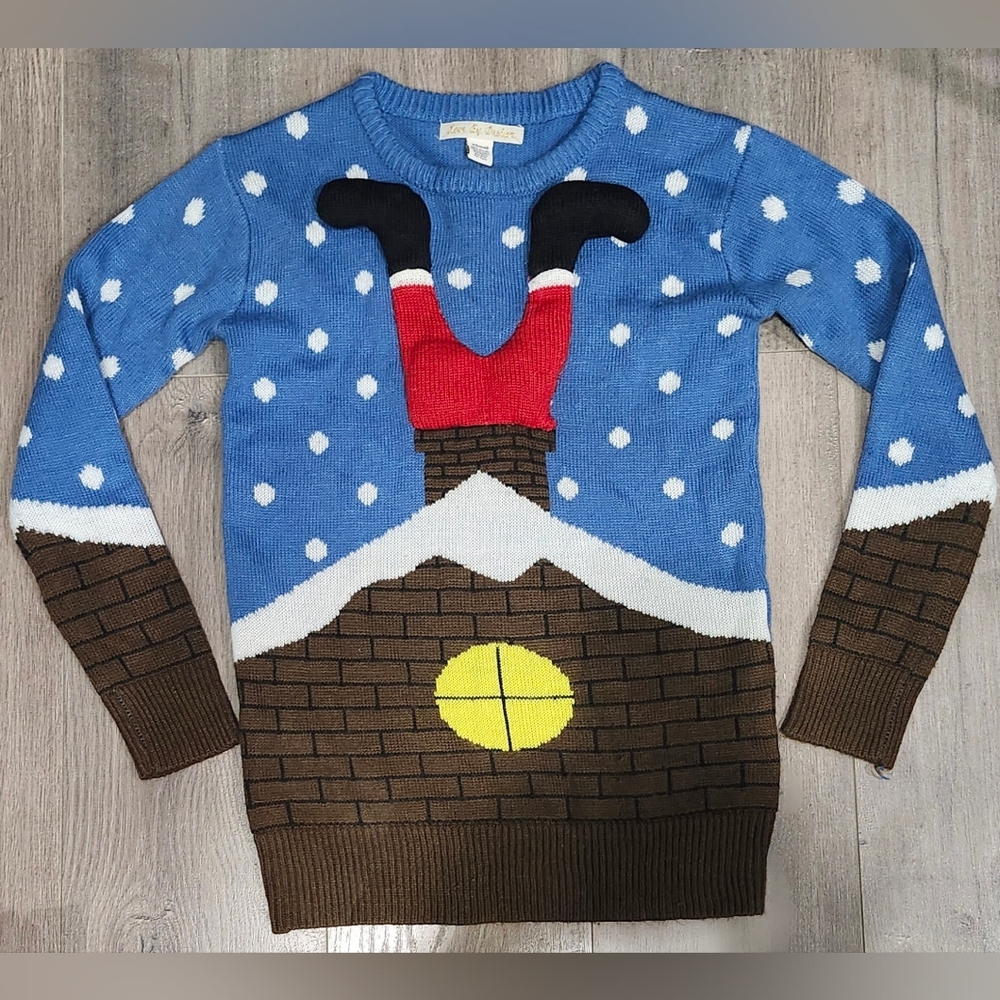 Love By Design Santa Claus In Chimney Christmas Sweater Women's Size XS